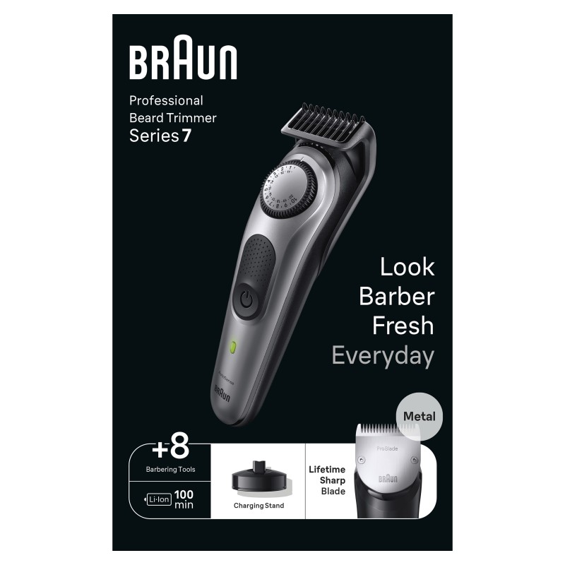 Braun BeardTrimmer 7 BT 7420 Batteri 40 2 cm Grå Braun BeardTrimmer 7 BT 7420 Batteri 40 2 cm Grå